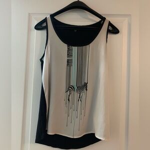 Zebra Print Black and White Tank Top